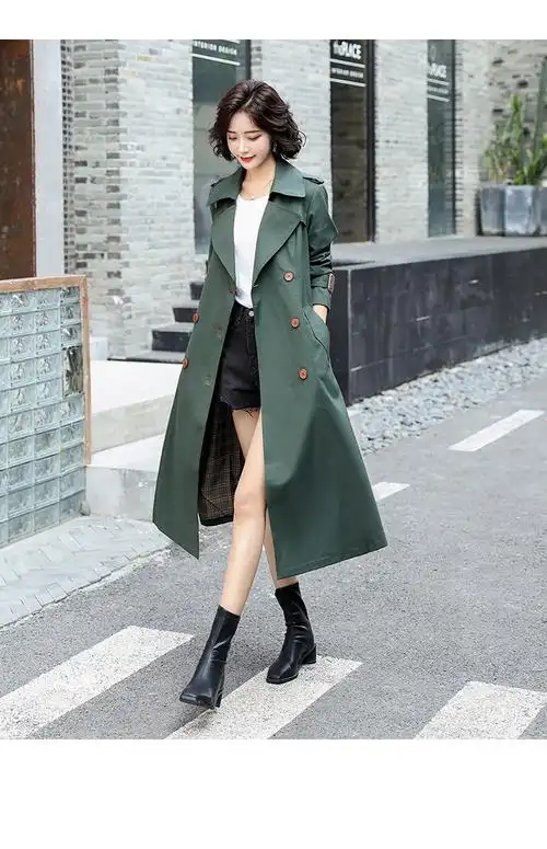 穆夏百合风衣女中长款2021秋装新款秋季女装春秋时尚韩版女士小个子