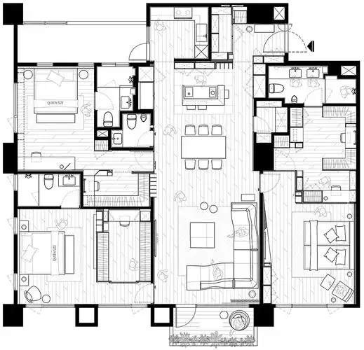 禾睿设计 l 200平米高级灰大平层,舒心的幸福居所!
