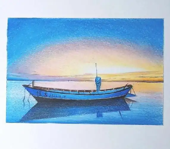 彩铅手绘彩铅风景详细过程图