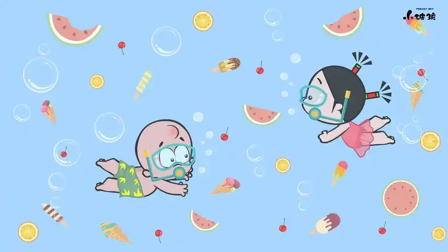 小破孩2019年7月壁纸-夏日泳情