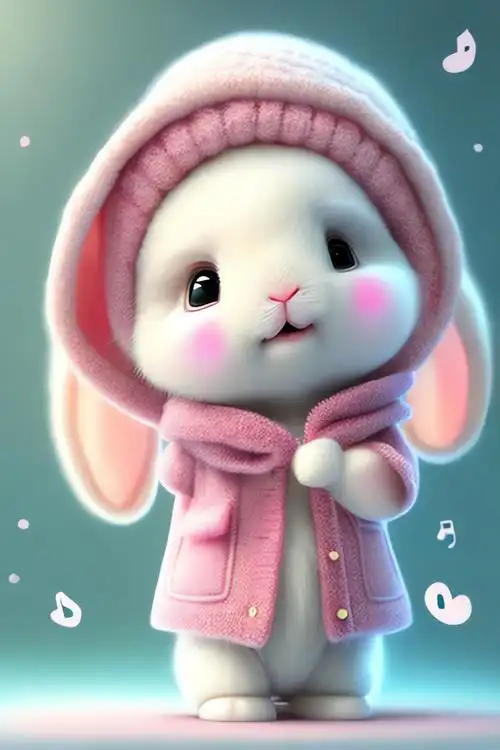 超甜可爱萌兔手机壁纸