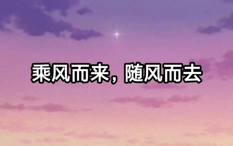 乘风而来,随风而去