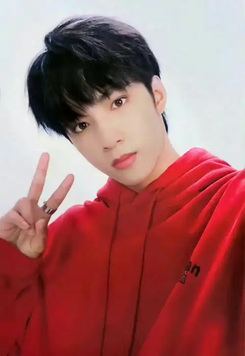 刘耀文戳脸比耶自拍##刘耀文新发色自拍