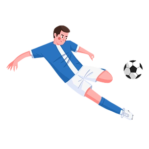 足球运动员射门原创手绘卡通