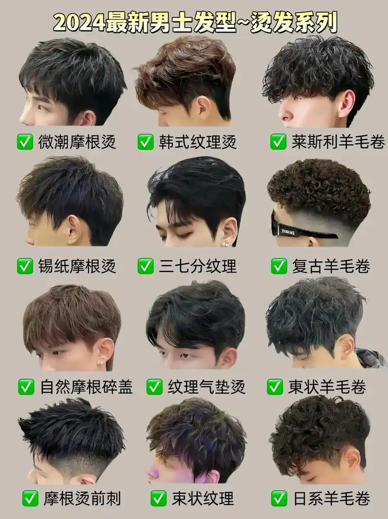 2024最新男士发型～烫发系列 兄弟们,一直想烫发还没有头绪的看过来