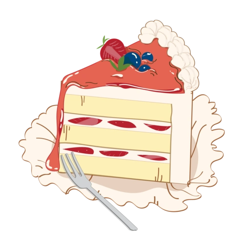 情人节卡通手绘美味蛋糕装饰表白节礼物