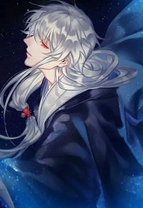 银发白发长发古装美男子图源堆糖侵删