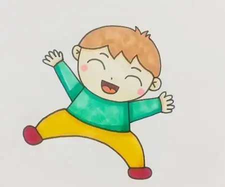 开心的小男孩怎么画简笔画简单可爱