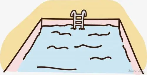 手绘游泳池png素材透明免抠图片其他元素