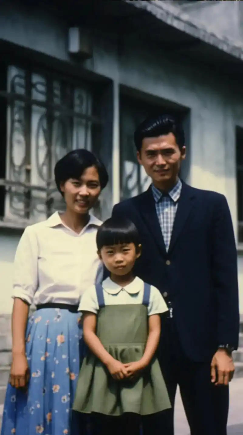 九十年代的一家合影.