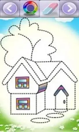 房子虚线简笔画