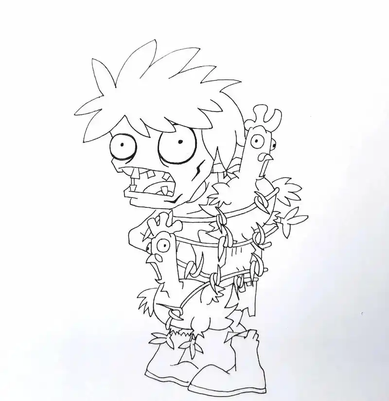 鸡贼僵尸简笔画怎么画