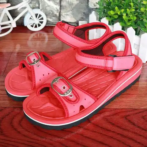 女士晶安泡沫凉鞋学生魔术贴鞋防水鞋松糕鞋沙滩鞋休闲鞋特价1157蓝色