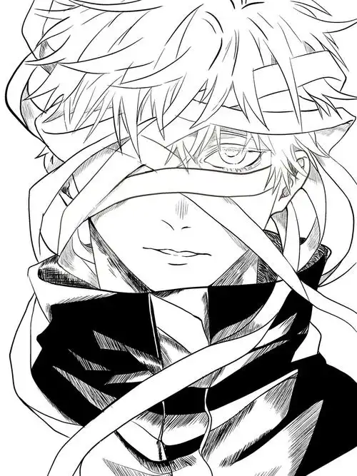 procreate画画五条悟线稿临摹过程