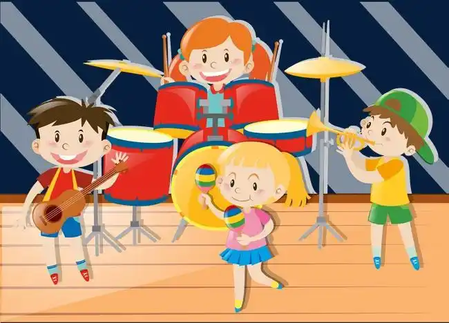 音乐节摇滚乐队主题插画