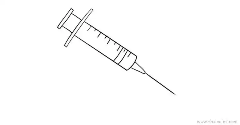 医用针管儿童画怎么画 医用针管简笔画图片大全