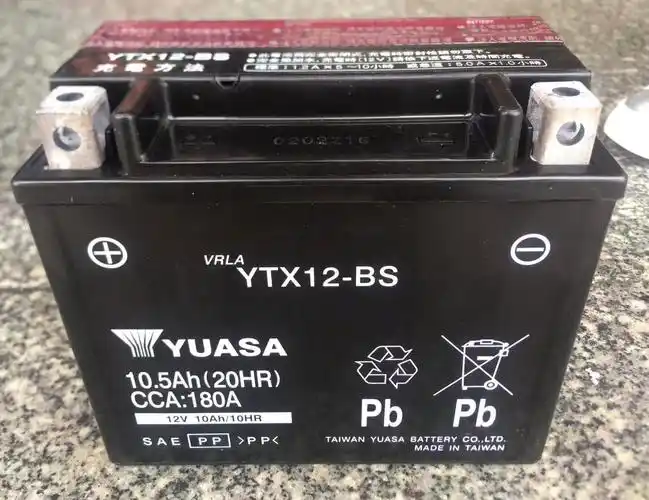 汤浅摩托车电瓶ytx12bs12v10ah雅马哈本田捷马250杜卡迪蓄电池