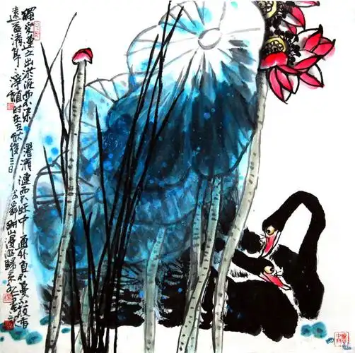 浓妆_荷系列_杨文仁作品展_杨文仁在线作品_杨文仁纪念网站-雅昌艺术