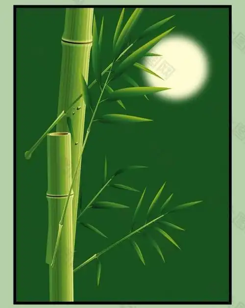 翠绿竹子装饰画素材图片