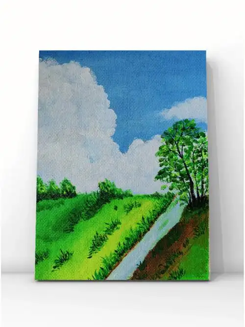 丙烯画风景练习附过程图