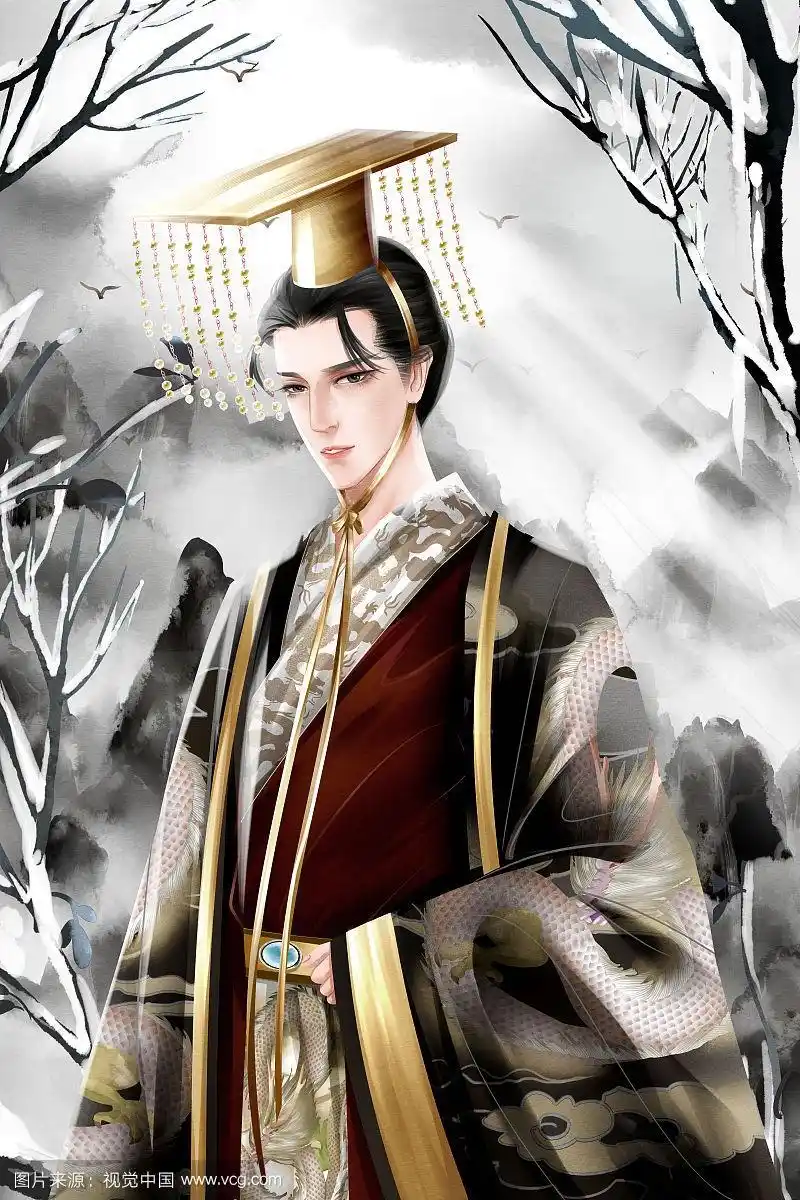 中国风古风汉朝皇帝插画