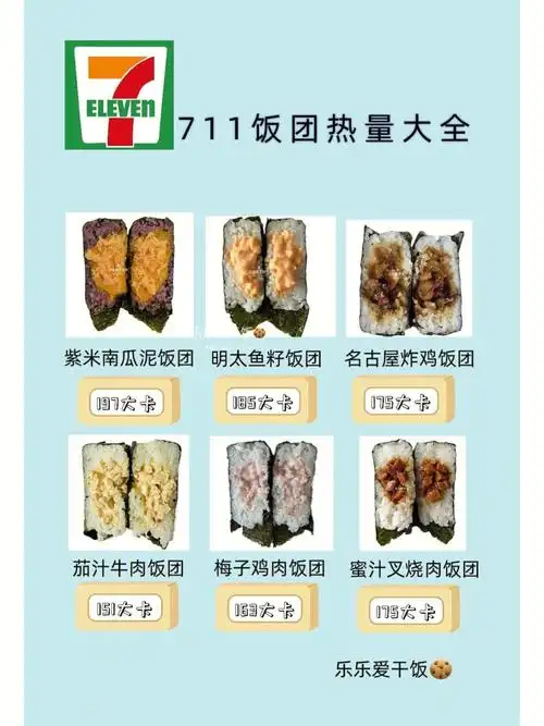 711饭团热量测评30种超全
