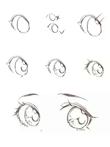 日系美少女眼睛画法步骤|超详细|板绘_睫毛_日系_美少女_板绘_高光