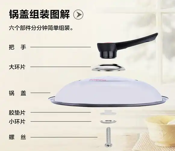 拜格家用炒锅锅盖32cm多用可立式不锈钢包边锅盖炒锅盖子