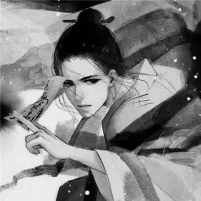 古风动漫男头像黑白系高清安静而孤独的男生