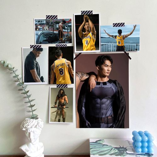 全hormone13淡藍健美运动员海报励志健身房偶像肌肉男神写真图片