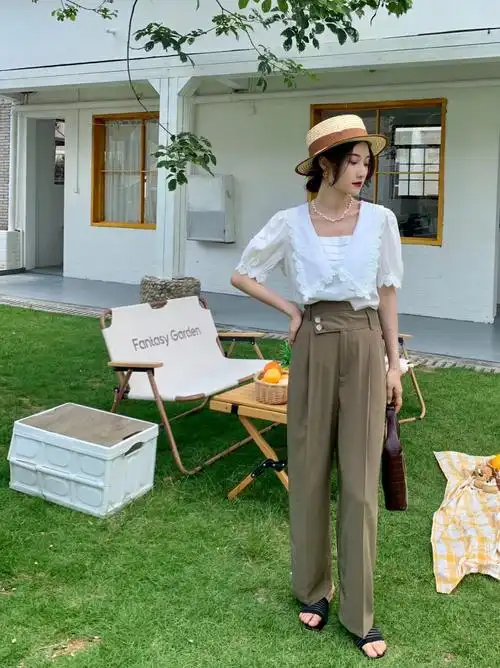 150小个子 夏季显高西装裤休闲职业气质穿搭