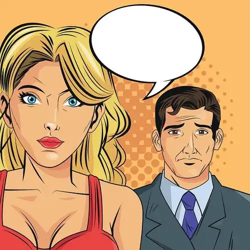 女人和男人流行艺术漫画设计图片