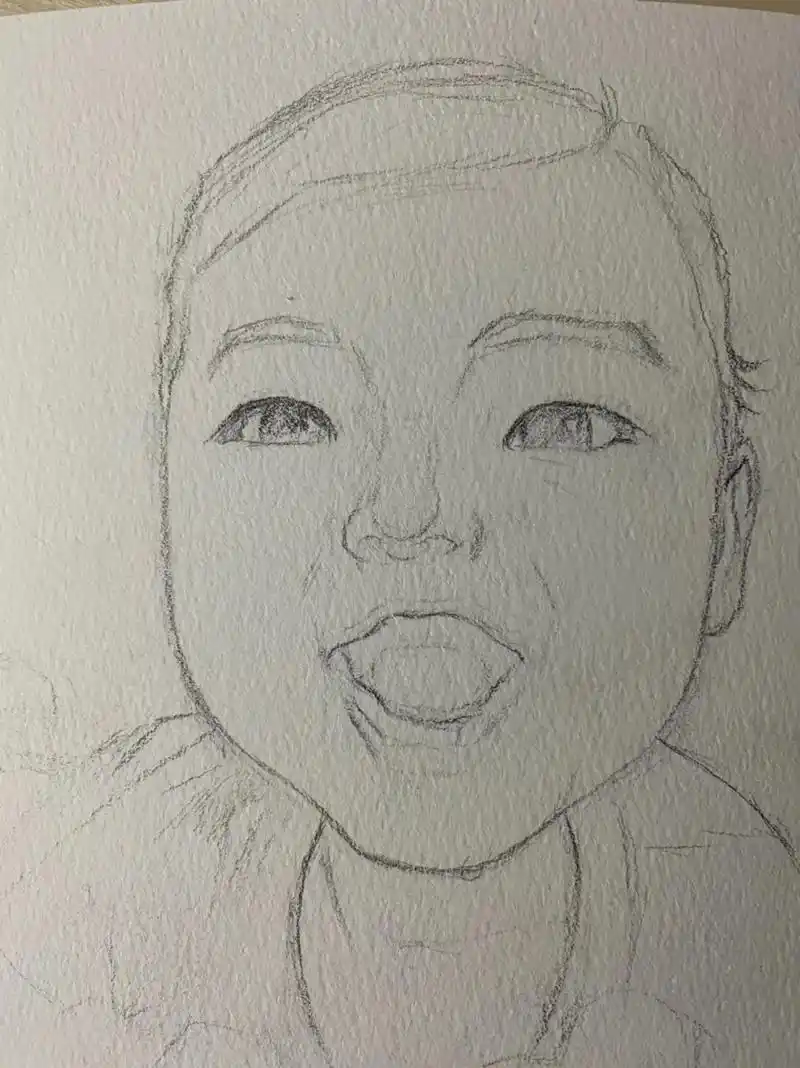 小宝宝真的太可爱了,画他#水彩人物 #肖像画 #人物肖像 # - 抖音