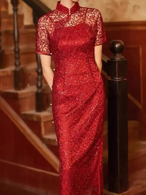 梨形身材的新娘一定要选的旗袍敬酒服