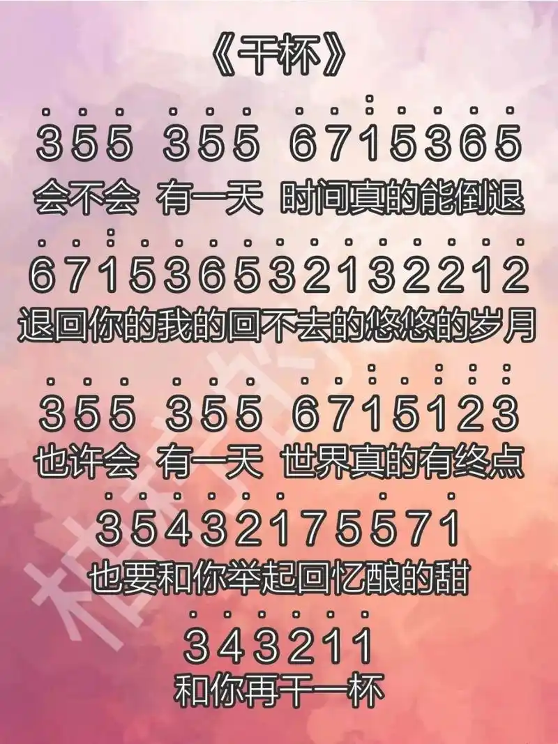 拇指琴卡林巴|《干杯》简谱 五月天 会不会 有一天 时间真的能倒退