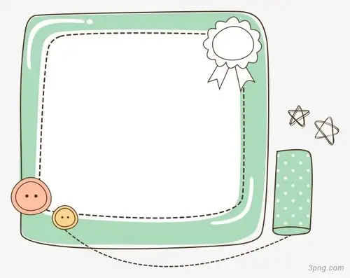 绿色手绘边框png素材透明免抠图片-装饰效果