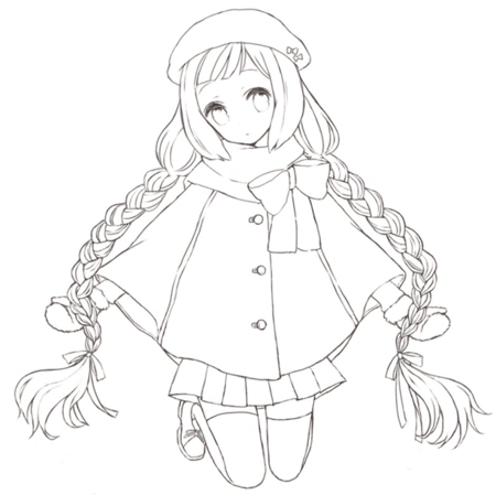 动漫画女简笔画