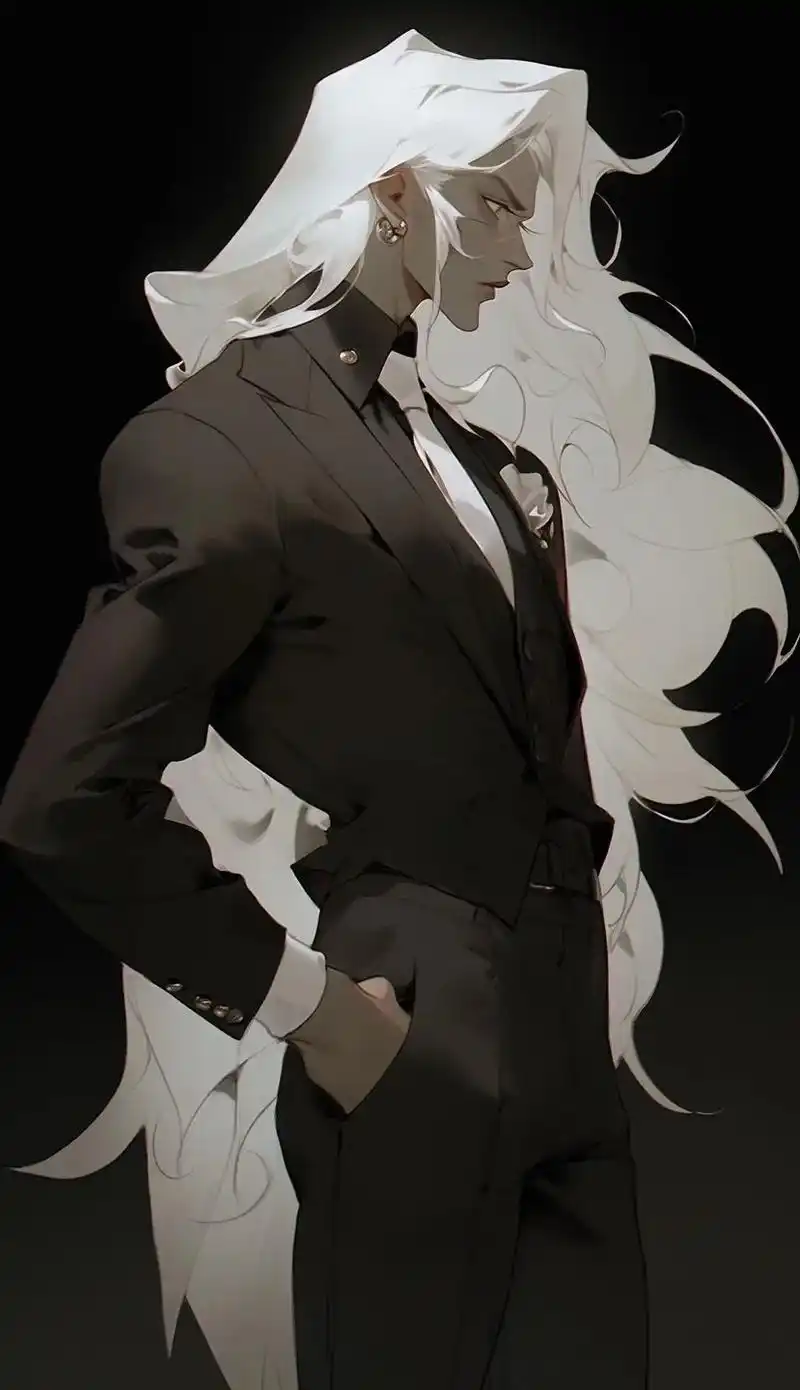 黑皮.#ai绘画  #二次元 #暗黑系 #白毛 #黑皮帅哥 - 抖音