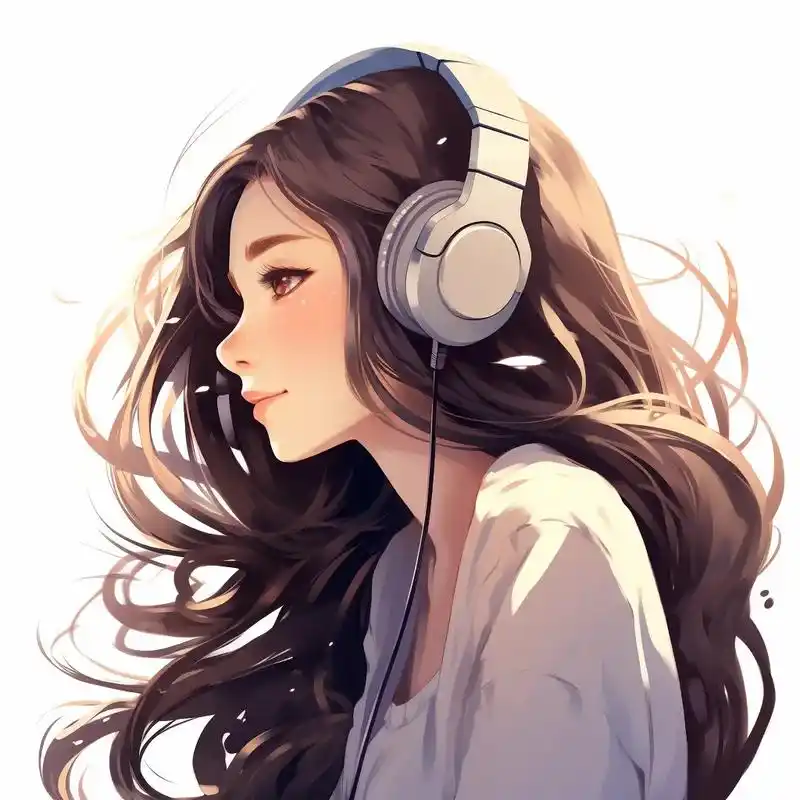 气质文艺女生头像.戴耳机的侧脸长发女生头像#女生头像 #动漫 - 抖音