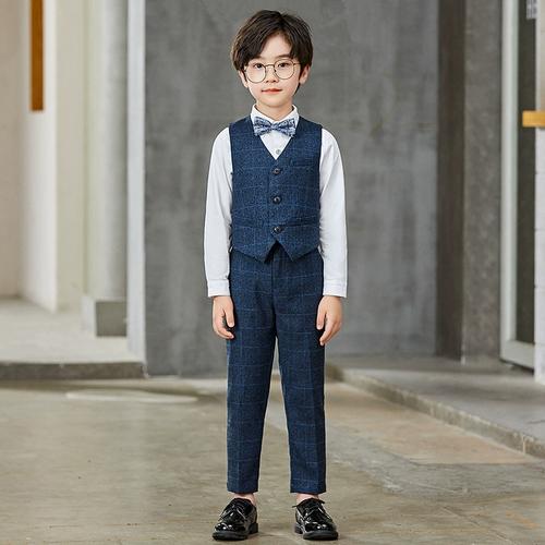 新款男童西服外套花童礼服小男孩主持钢琴演出服儿童男童西服套装