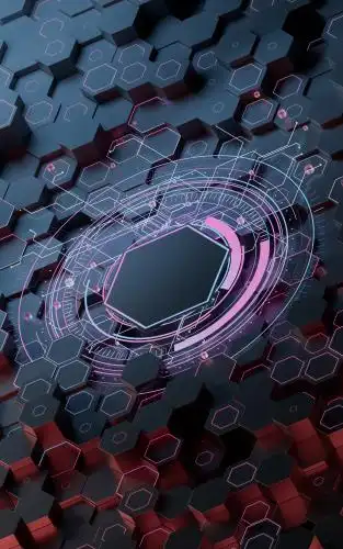 科技感六边形背景3d渲染