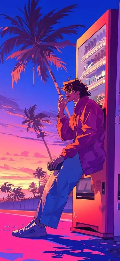 手机壁纸·蒸汽波风格