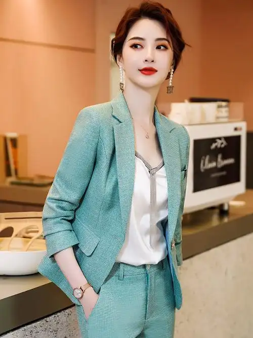 现货2020西装套装女秋冬款韩版休闲西服风职业装_知韵-时尚女装zyssne