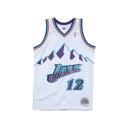 nba-mn复古球衣-sw-犹他爵士队1996-97赛季斯托克顿白色篮球服