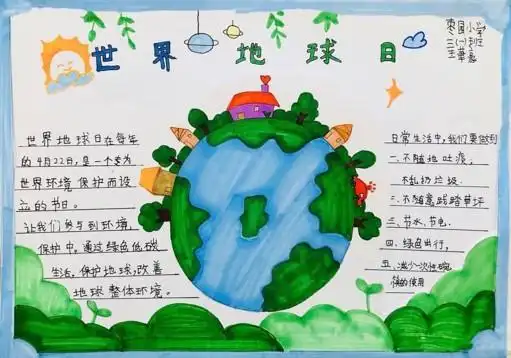 2021世界地球日手抄报保护共同的母亲