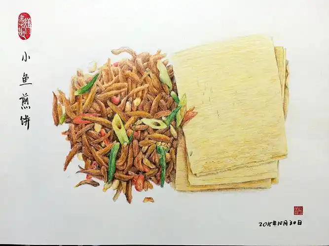 彩铅手绘小吃系列