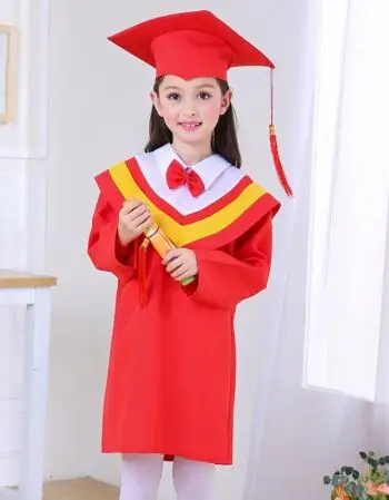 服演出服博士帽毕业礼服得奖服sn6752 新款全红色博士服 帽子 证书