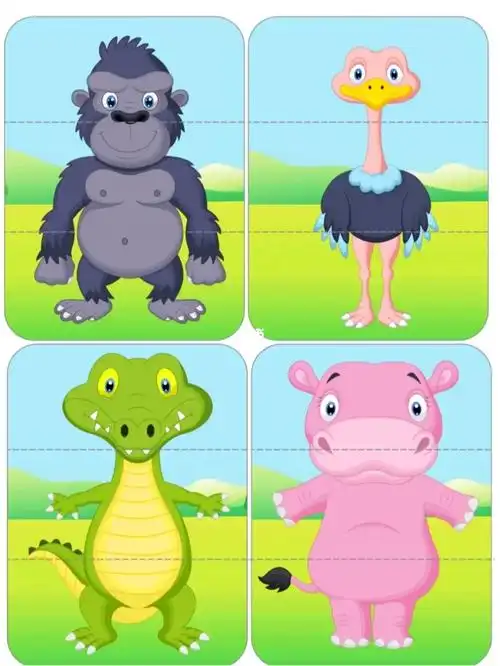 益智区动物拼拼乐可打印