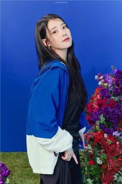 iu同款衣服 iu李知恩同款衣服蓝白拼色外套防晒衣女夏薄款休闲运动