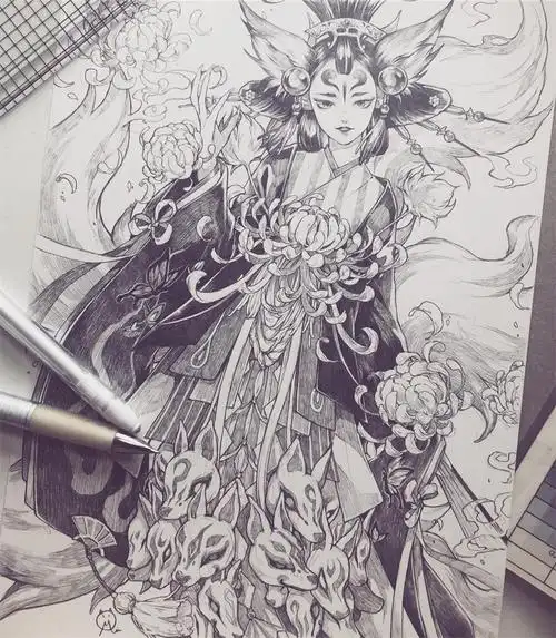 铅笔画动漫人物图片大全,大神笔下的犬夜叉铅笔画作品集(40张)
